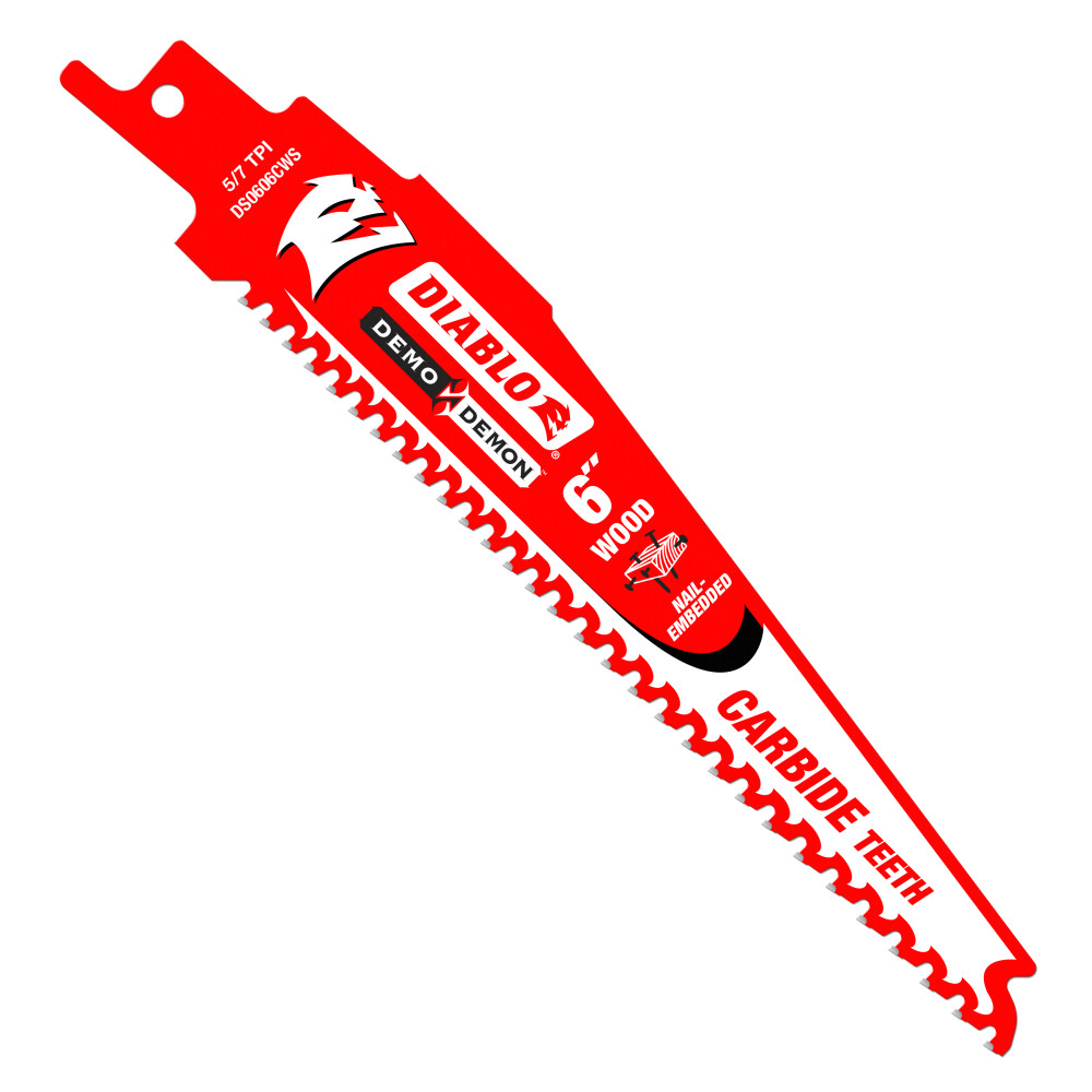 Diablo 6" 5/7TPI Carbide Teeth Recip Saw Blades for Nail-Embedded Wood (10-Pk)