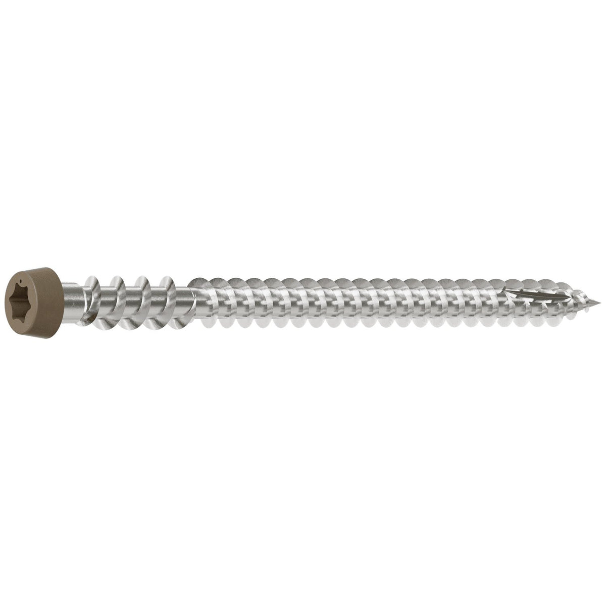 Simpson #10 x 2-3/4" Brown 05, Deck-Drive DCU Composite Screw, 316 Stainless Steel