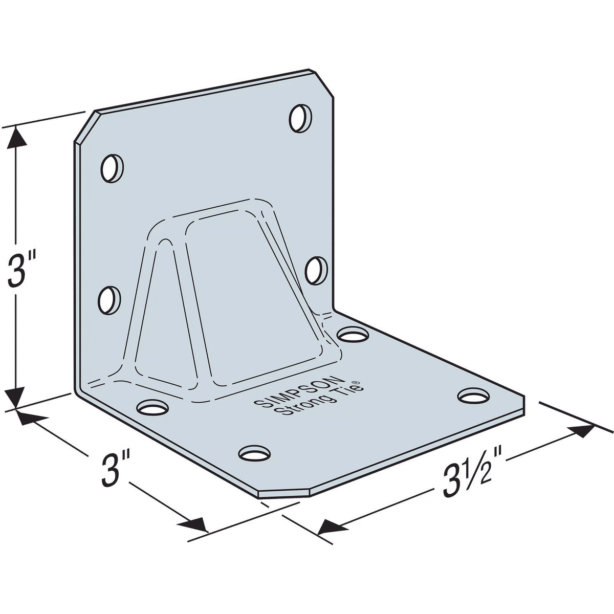 Simpson S/HGAM10KT Hurricane Gusset Angle for Masonry w/Screws (10 per Kit)