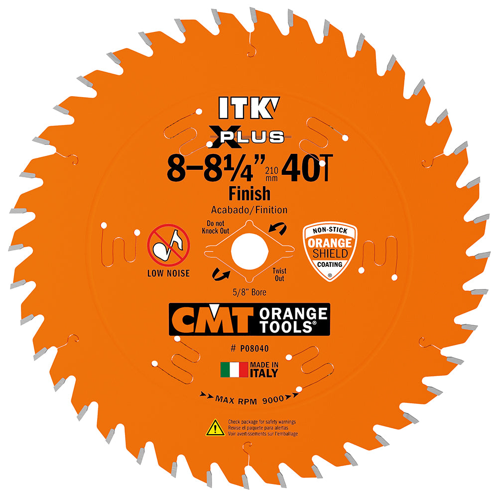 CMT P08040 Saw Blade ITK-Plus Finish 8-1/4 x 40 x 5/8 inch