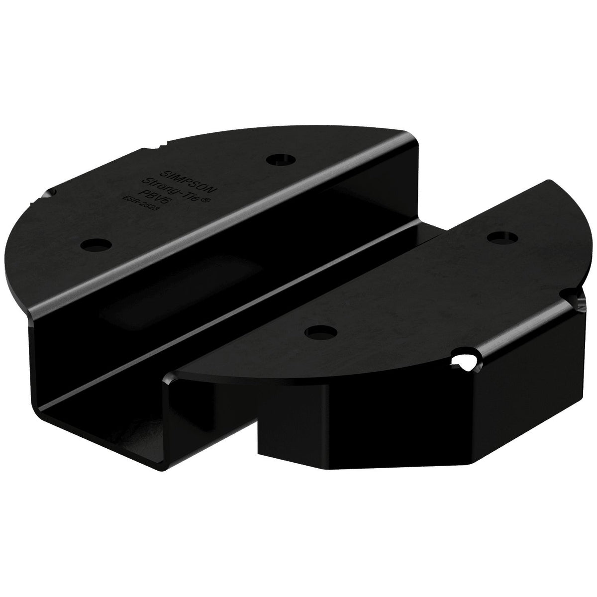 Simpson PBV6PC 6" Hidden Standoff Post Base - Black Powder Coated