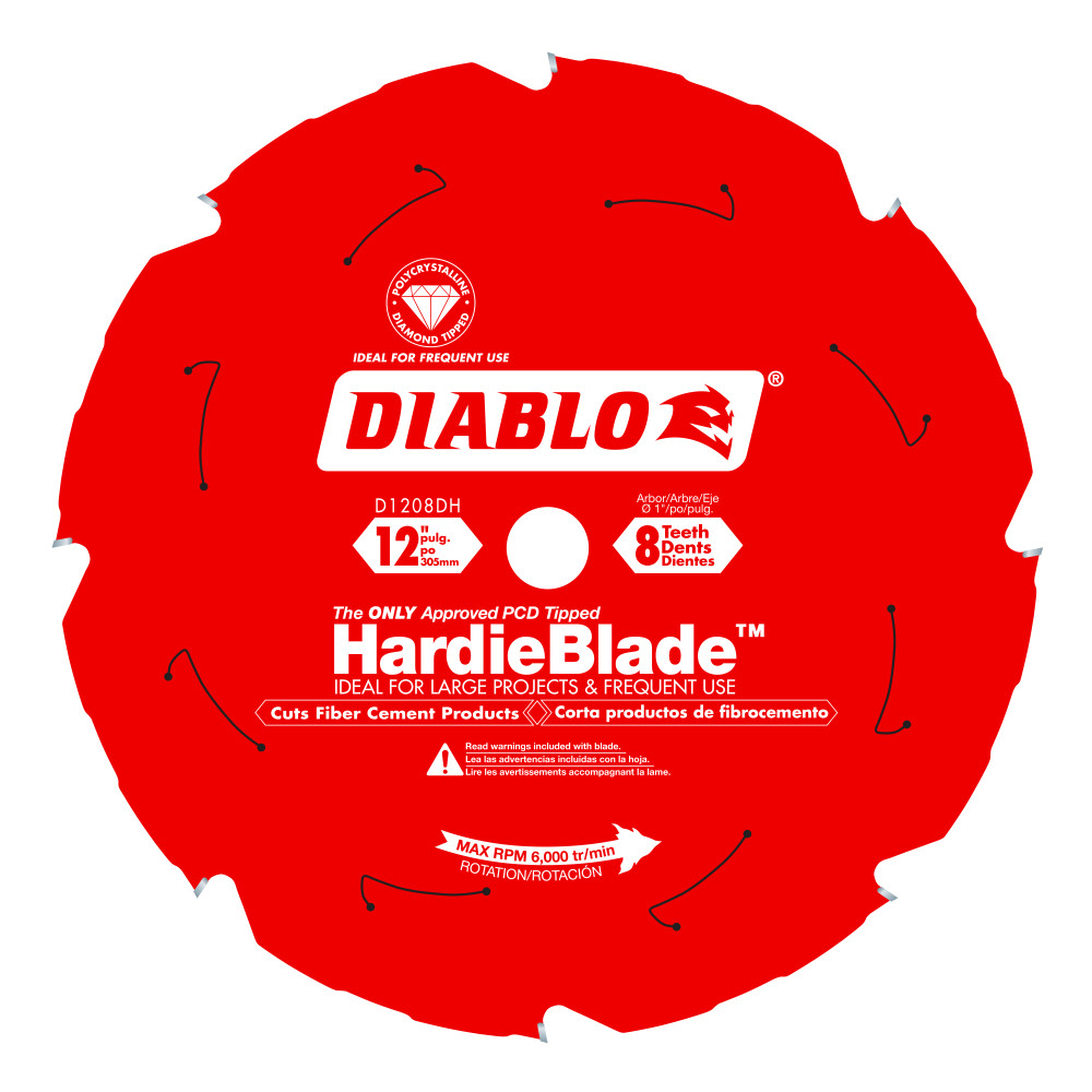 Diablo 12" x 8T HardieBlade Saw Blade for Fiber Cement D1208DH