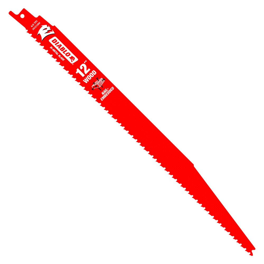 Diablo 12" 4/6TPI Bi-Metal Recip Saw Blades for Nail-Embedded Wood