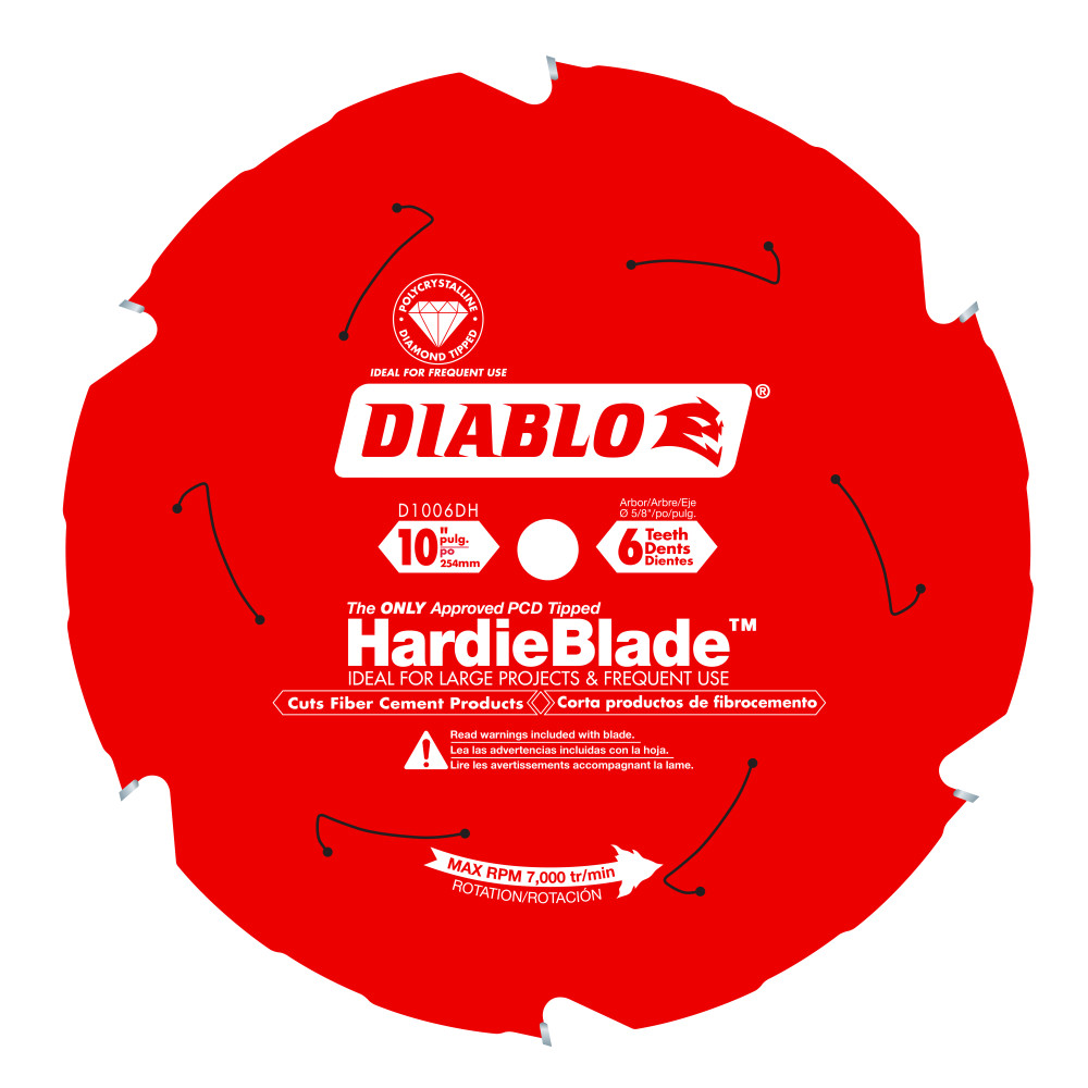 Diablo 10" x 6T HardieBlade Saw Blade for Fiber Cement D1006DH