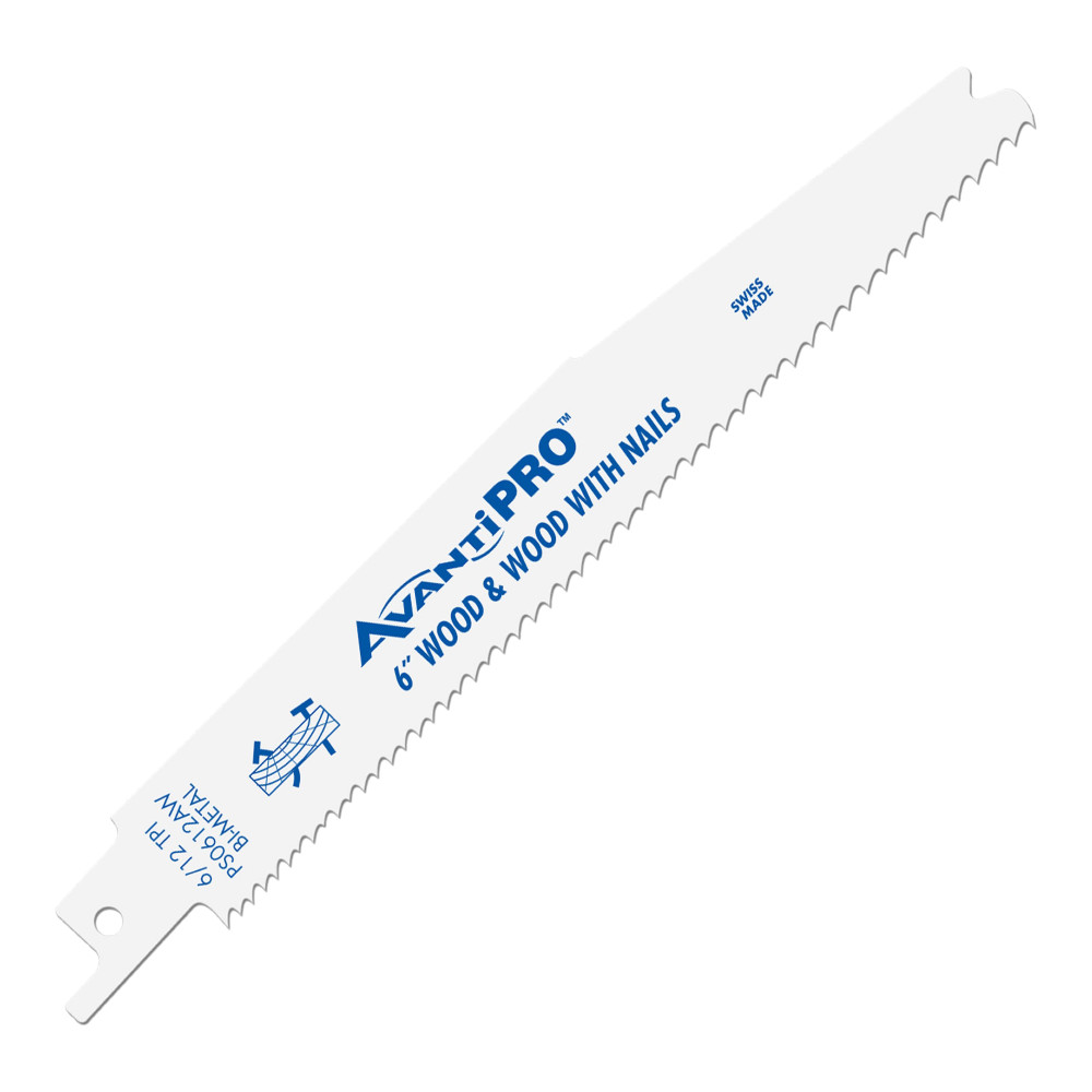 AvantiPRO 6" 6/12 TPI Bi-Metal Recip Blades for Wood with Nails PS0612AW