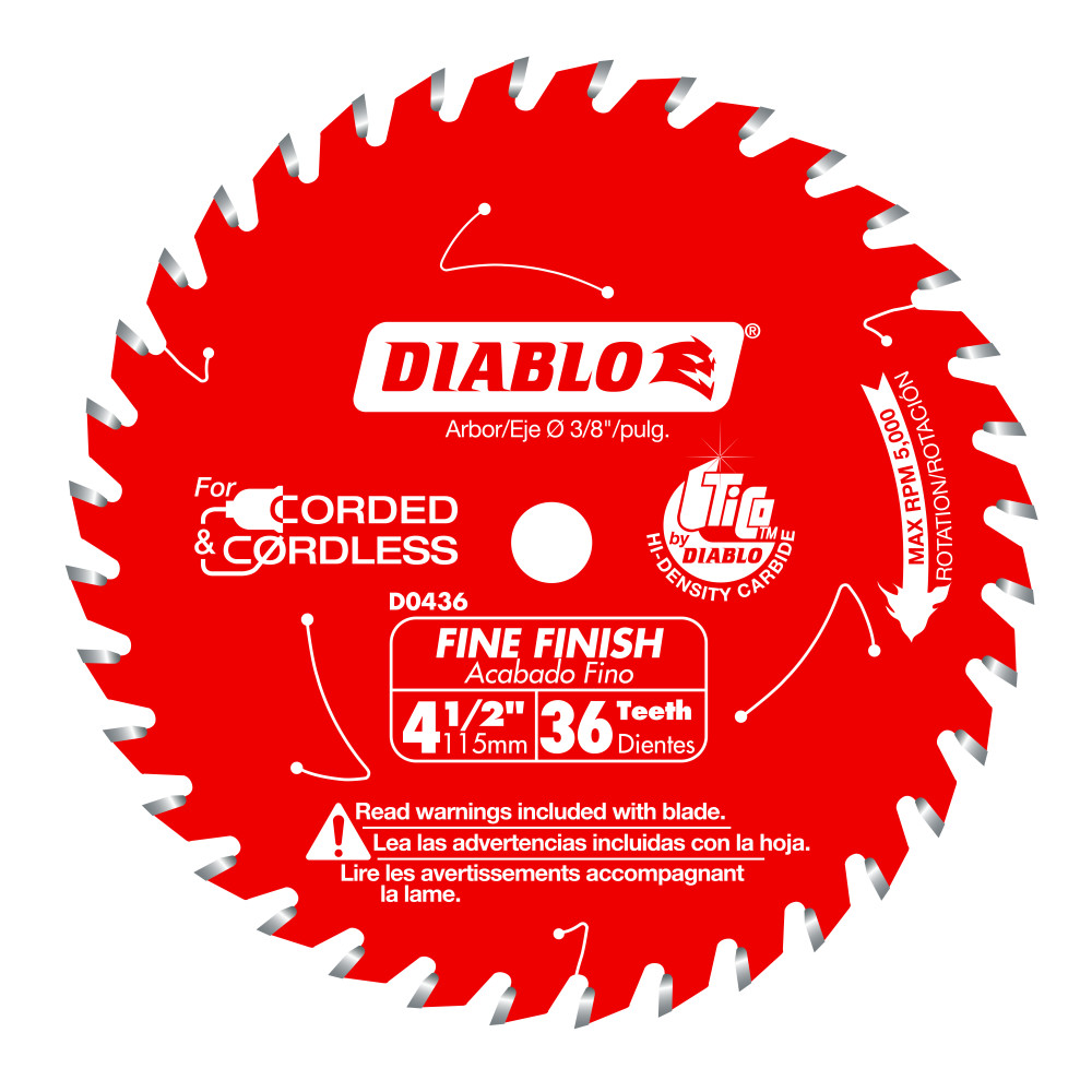 Diablo 4-1/2" 36T Fine Finish Saw Blade D0436X