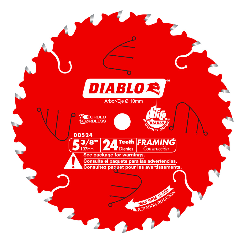 Diablo 5-3/8" x 24T Framing Saw Blade for Wood D0524X