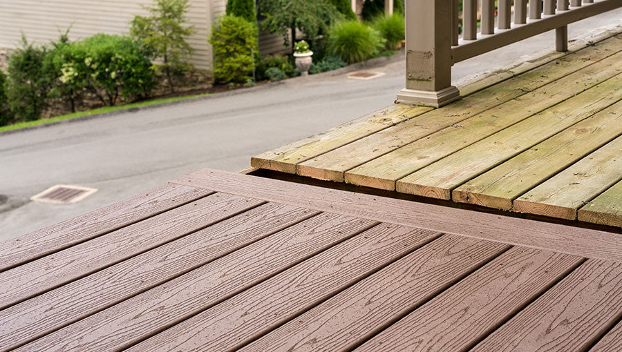 Replacement of old wooden deck with composite material