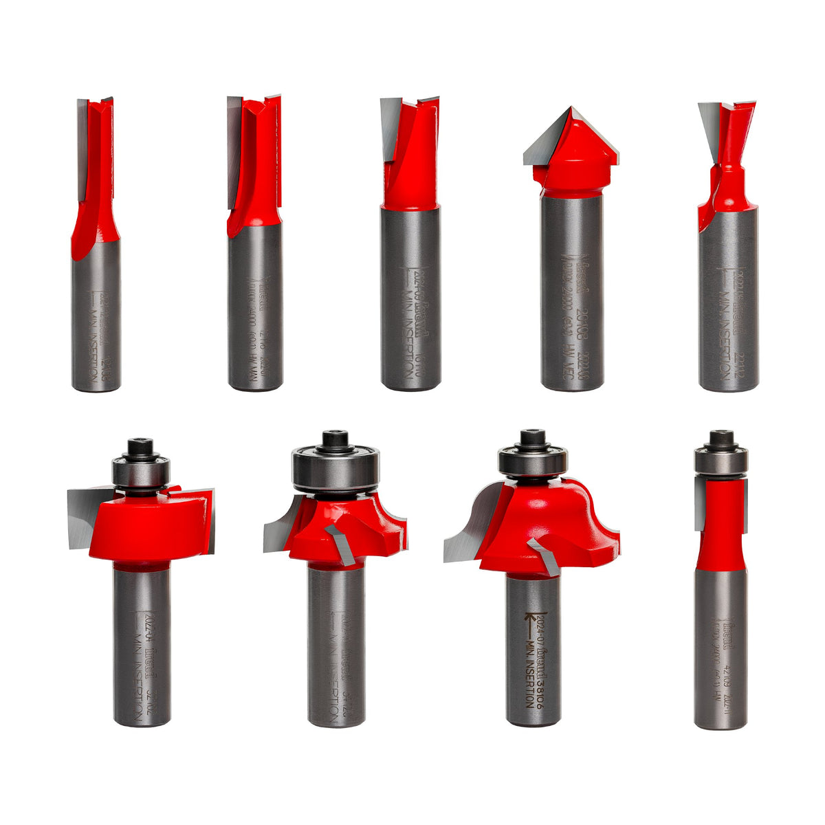 Freud 9-Piece Router Bit Set 1/2 inch Shank - Carbide-Tipped Variety 91-108