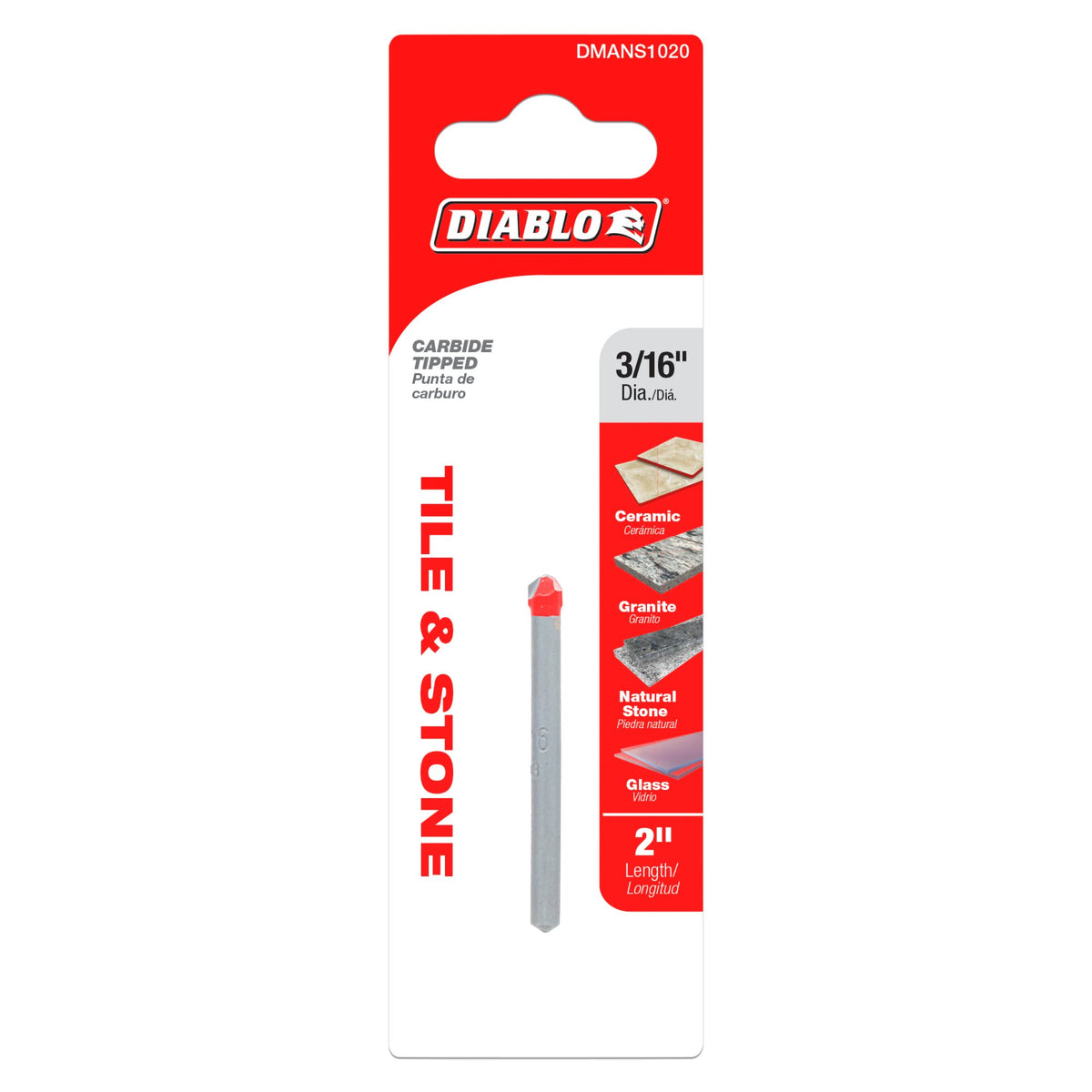 Diablo 3/16" Tile & Stone Carbide Tipped Drill Bit DMANS1020