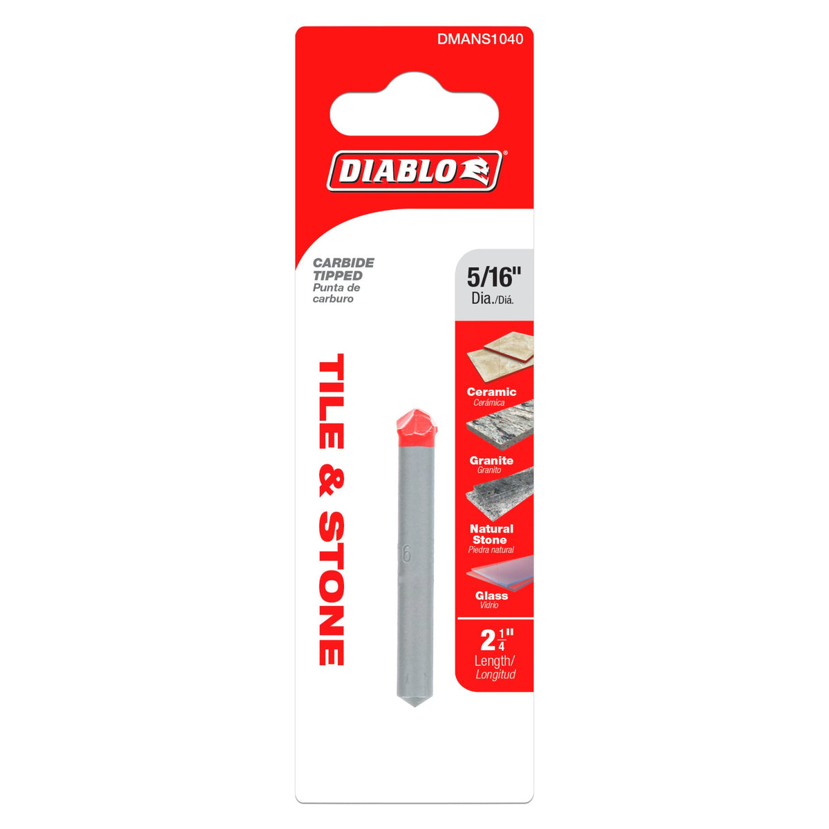 Diablo 5/16" Carbide-Tipped Drill Bit for Tile & Stone DMANS1040