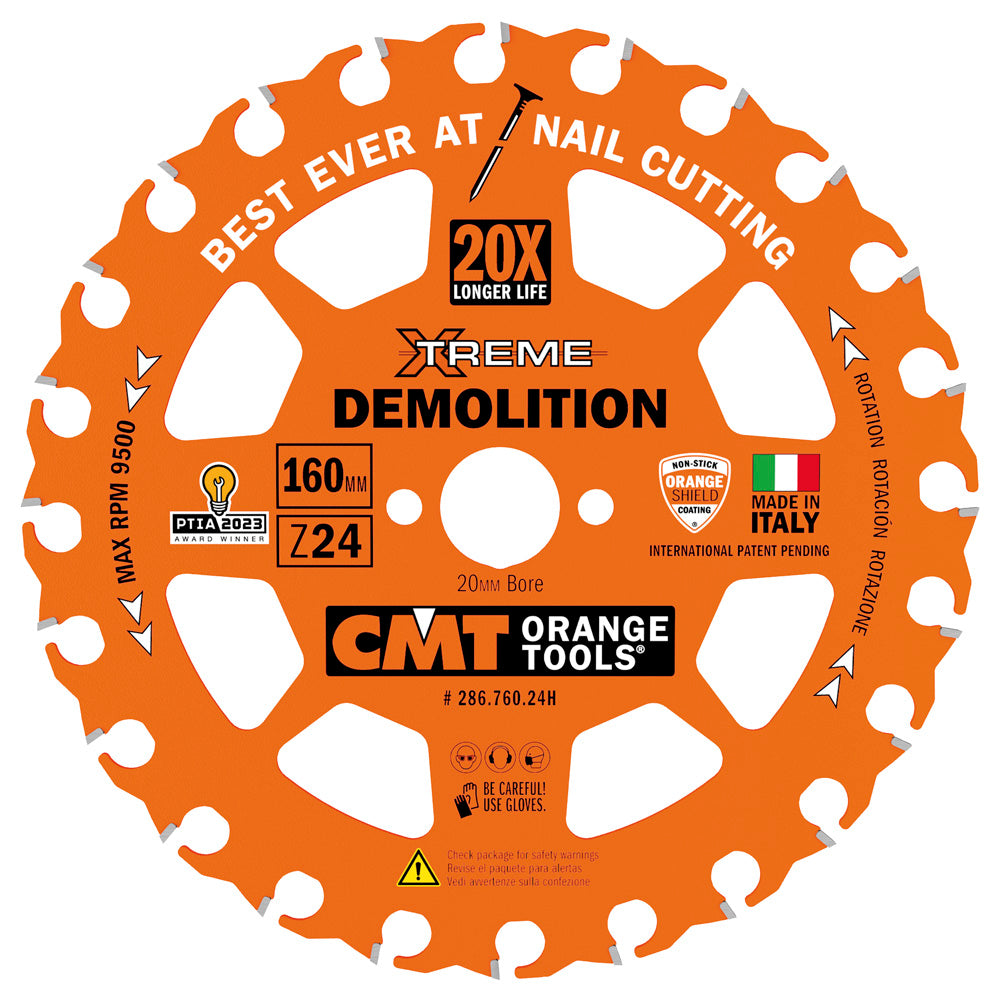 CMT 286.760.24H Xtreme Demolition Saw Blade 6-1/4" 24T