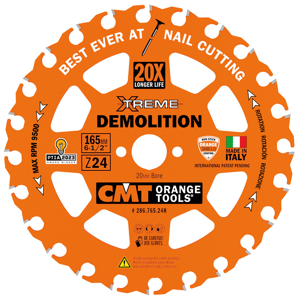 CMT 286.765.24H Xtreme Demolition Saw Blade 6-1/2" 24T