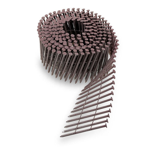 7d x 2 1/4" Redwood Painted 15° Wire Coil Ring-Shank Nail 304 SS