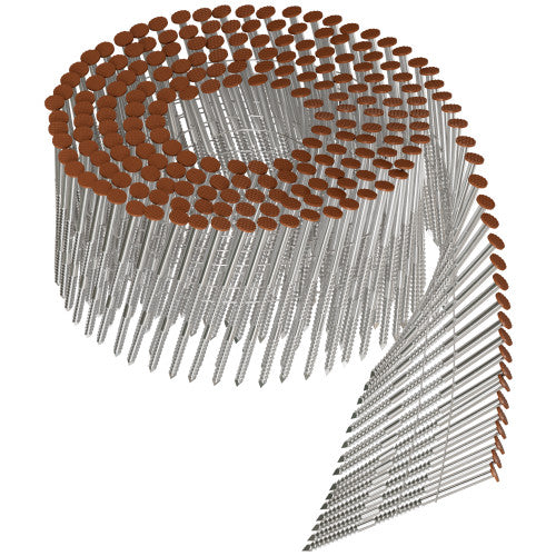 8d x 2 1/2" Sienna Painted 15° Wire Coil Ring-Shank Nail