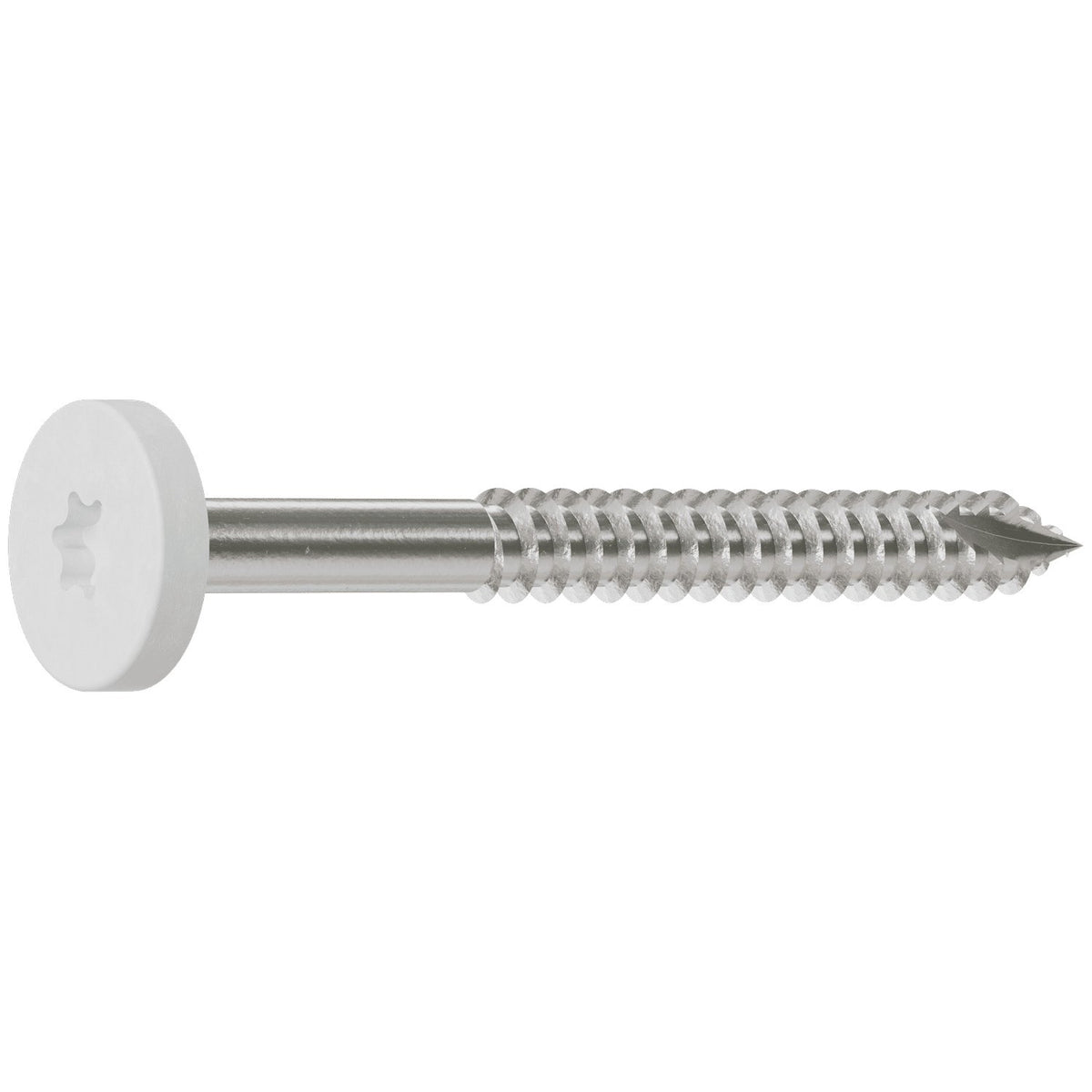 #8 x 1 3/4 White 01 Composite Fascia Screws, Stainless Steel