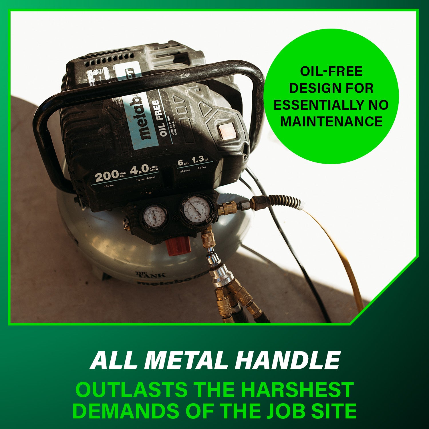 Metabo HPT The Tank 6 Gallon 200 PSI Job Site Compressor EC914SM