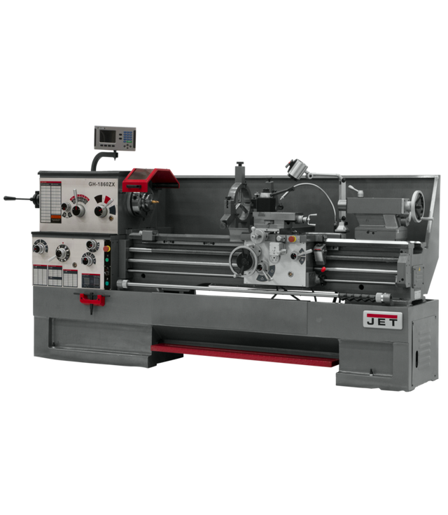 JET GH-1860ZX Large Spindle Bore Lathe w/ACU-RITE 203 DRO w/Taper Attachment & Collet Closer 460V