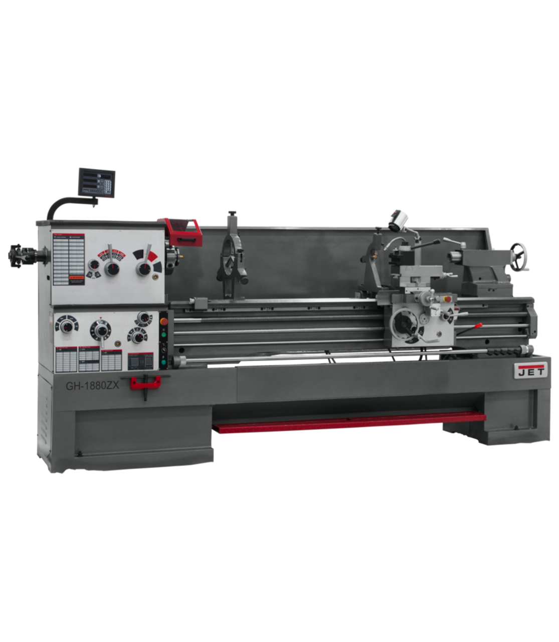 JET GH-1880ZX Large Spindle Bore Lathe w/Newall DP700 w/Taper Attachment & Collet Closer 460V
