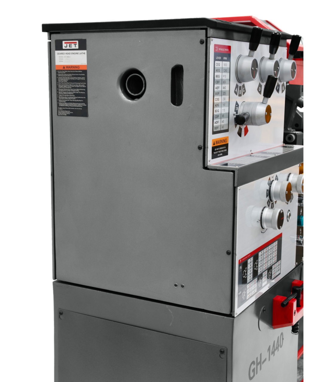 JET GH-1440-3 Geared Head Lathe w/203 DRO Collet Closer & Taper Attachment 460V