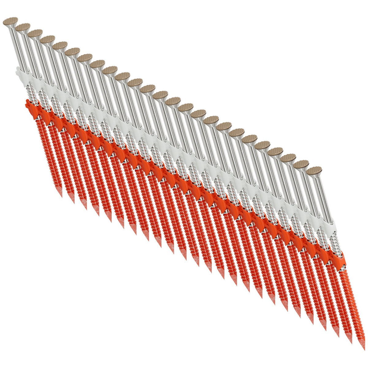 10d x 3" Tan, 20-22 Degree Plastic Strip, Casing Head, Ring-Shank Nail