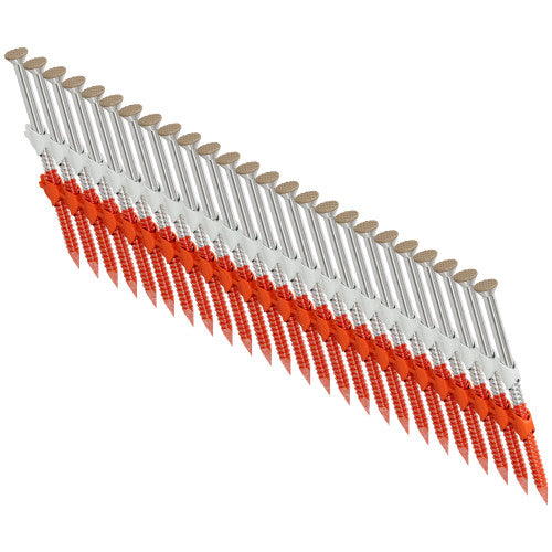 10d x 3" Tan, 20-22 Degree Plastic Strip, Casing Head, Ring-Shank Nail