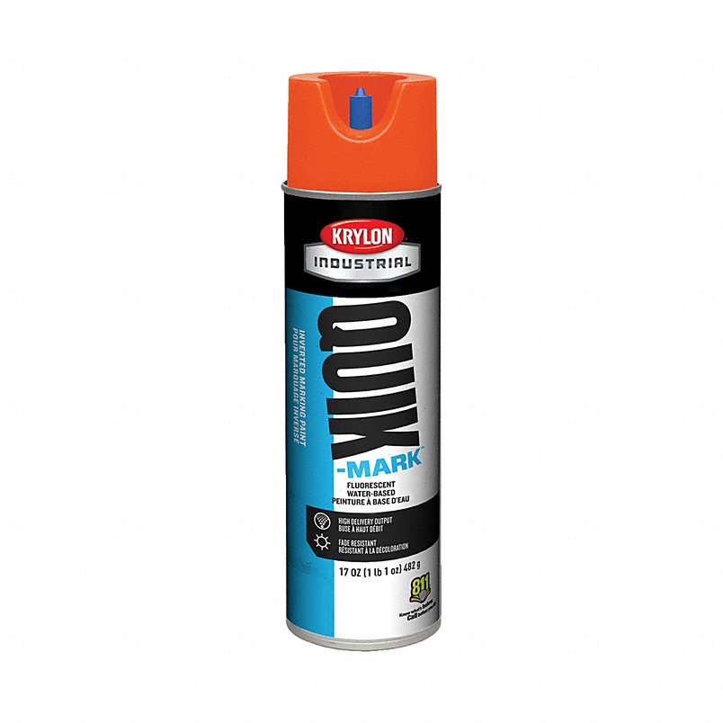 Water-Based Inverted Paint, Flat, Fluorescent Red/Orange