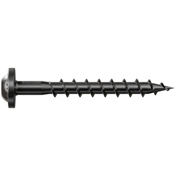 Simpson #9 x 1-1/2" Black Wafer-Head Connector Screw Double Barrier Coating