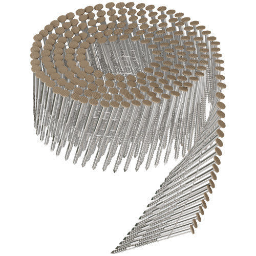 6d x 2" Tan Painted 15° Wire Coil Ring-Shank Nail 304 SS