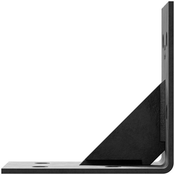 Black metal bracket on a white background