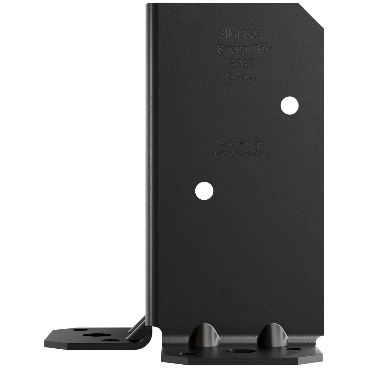 Simpson Retrofit Post Base for Double 2x4 ZMAX Black Powder-Coated RPBPC
