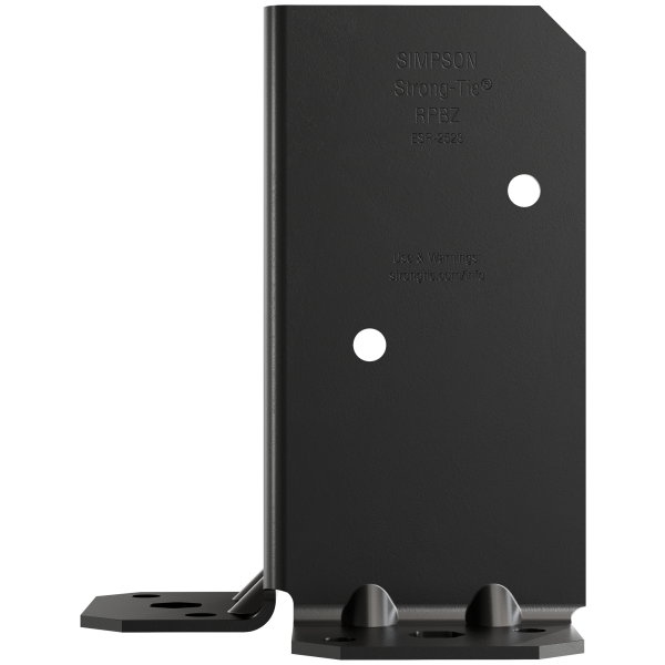 Simpson Retrofit Post Base for Double 2x4 ZMAX Black Powder-Coated RPBPC