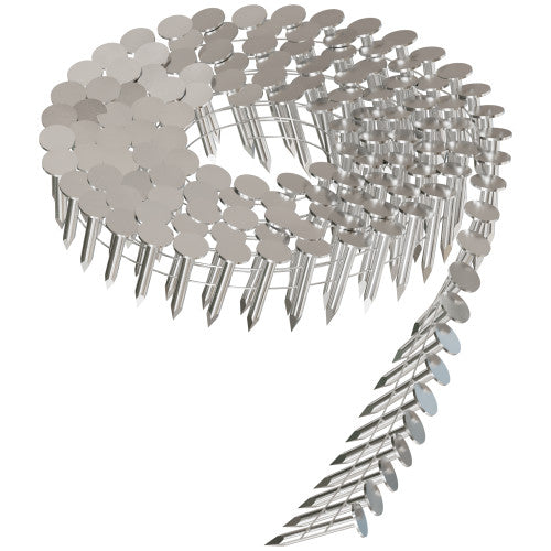 3/4" x 0.12 Smooth-Shank 15° Wire Coil Roofing Nail, 304 SS