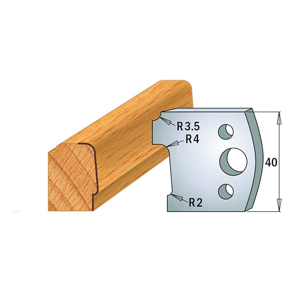 CMT 690.130 Profile Knives For Insert Shaper System 1-37/64" x 5/32" (40x4mm) 2Pk