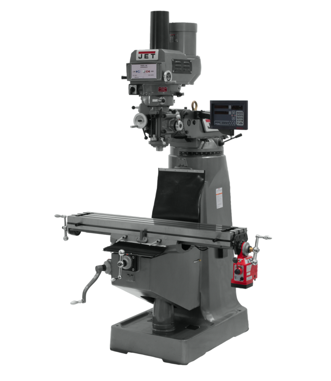 JET JTM-4VS Mill w/Newall DP700 DRO w/X-Axis Powerfeed & Power Draw Bar 3 HP 230/460V 3Ph