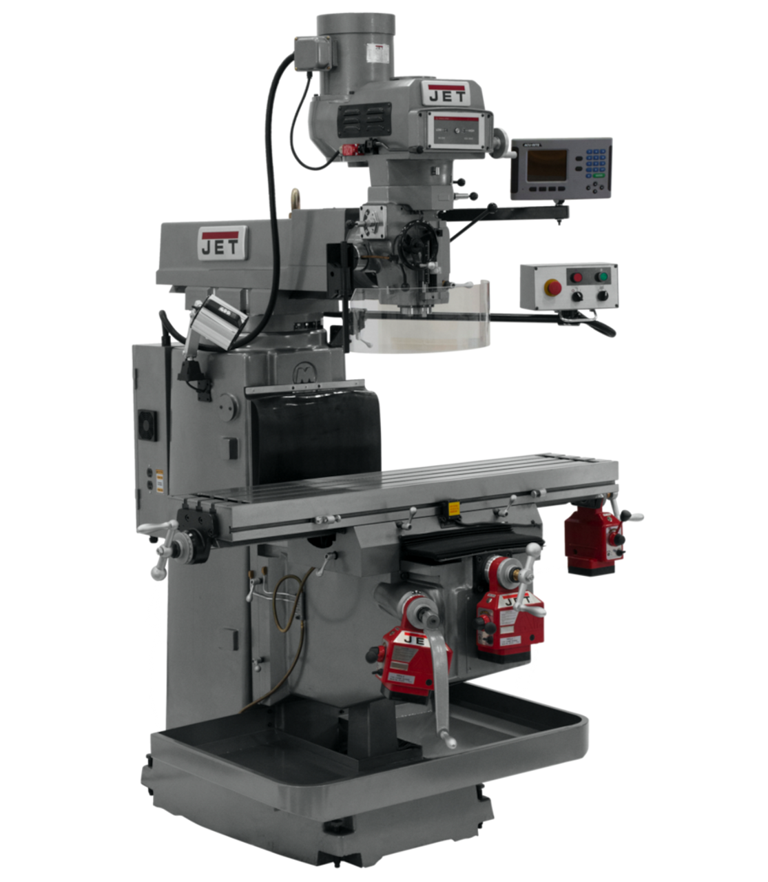 JET JTM-1254VS Variable Speed Vertical Mill w/ACU-RITE 203 DRO X Y & Z Powerfeeds 460V