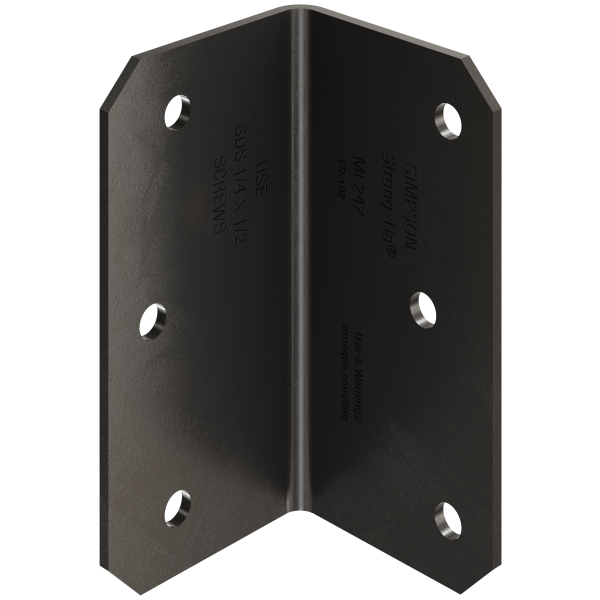 Simpson 2 x 4 Medium L Angle 12-Gauge ZMAX Black Powder-Coated ML24PC