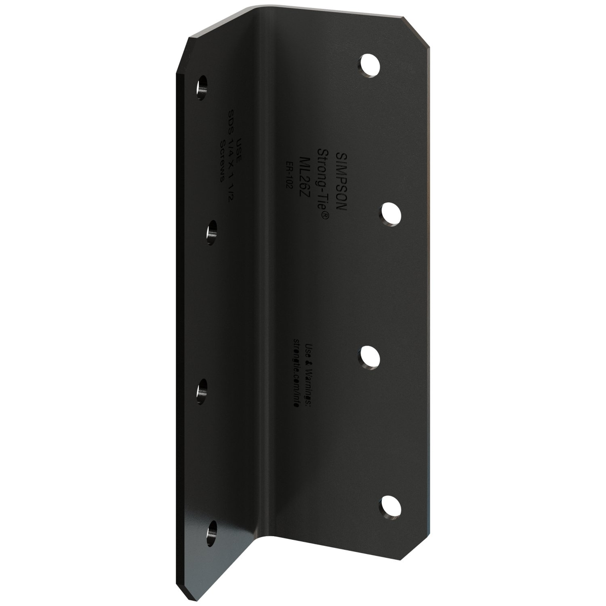 Simpson 2 x 6 Medium L Angle 12-Gauge ZMAX Black Powder-Coated ML26PC