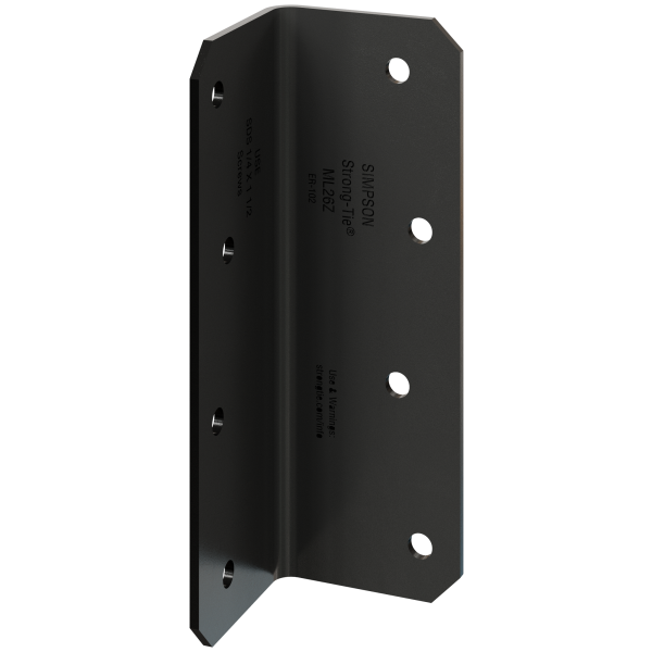 Simpson 2 x 6 Medium L Angle 12-Gauge ZMAX Black Powder-Coated ML26PC