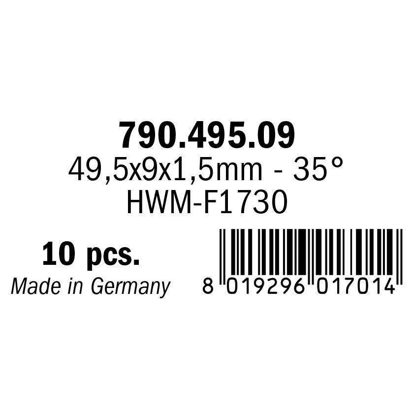 CMT 790.495.09 Solid Carbide Knives (4/35 degrees) 49.2x9x1.5mm 10Pk