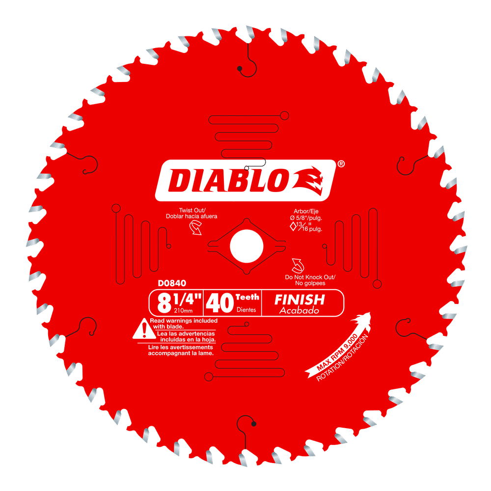 Diablo D0840X 8-1/4" x 40-Teeth Finishing Saw Blade for Wood