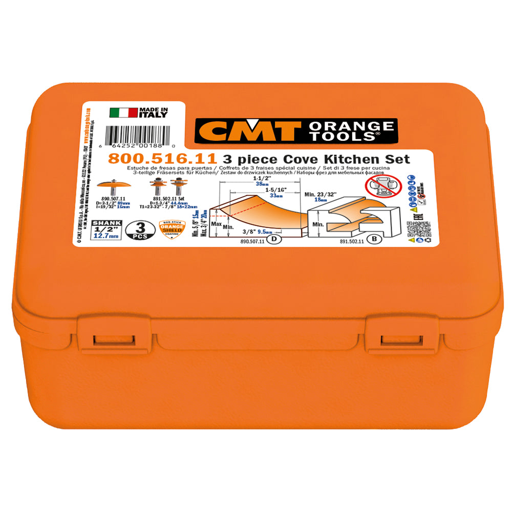 CMT 800.516.11 3-Piece Cove Kitchen Set Shank: 1/2"