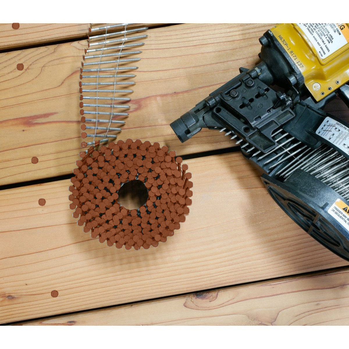 Simpson 3 in x 0.12 Sienna Painted Ring-Shank 15 deg. Wire Coil Decking Nail