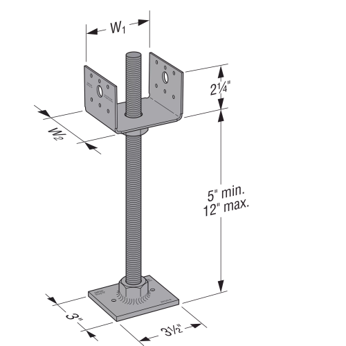 Simpson PPBF44 4x4 Adjustable Porch Post Base