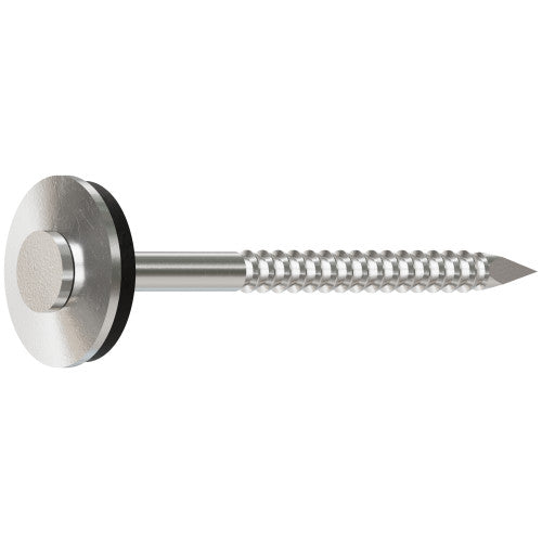 Simpson 5d x 1 3/4 Annular Ring Shank Roof Nail with EPDM Washer, 304 Stainless Steel 11 Ga.