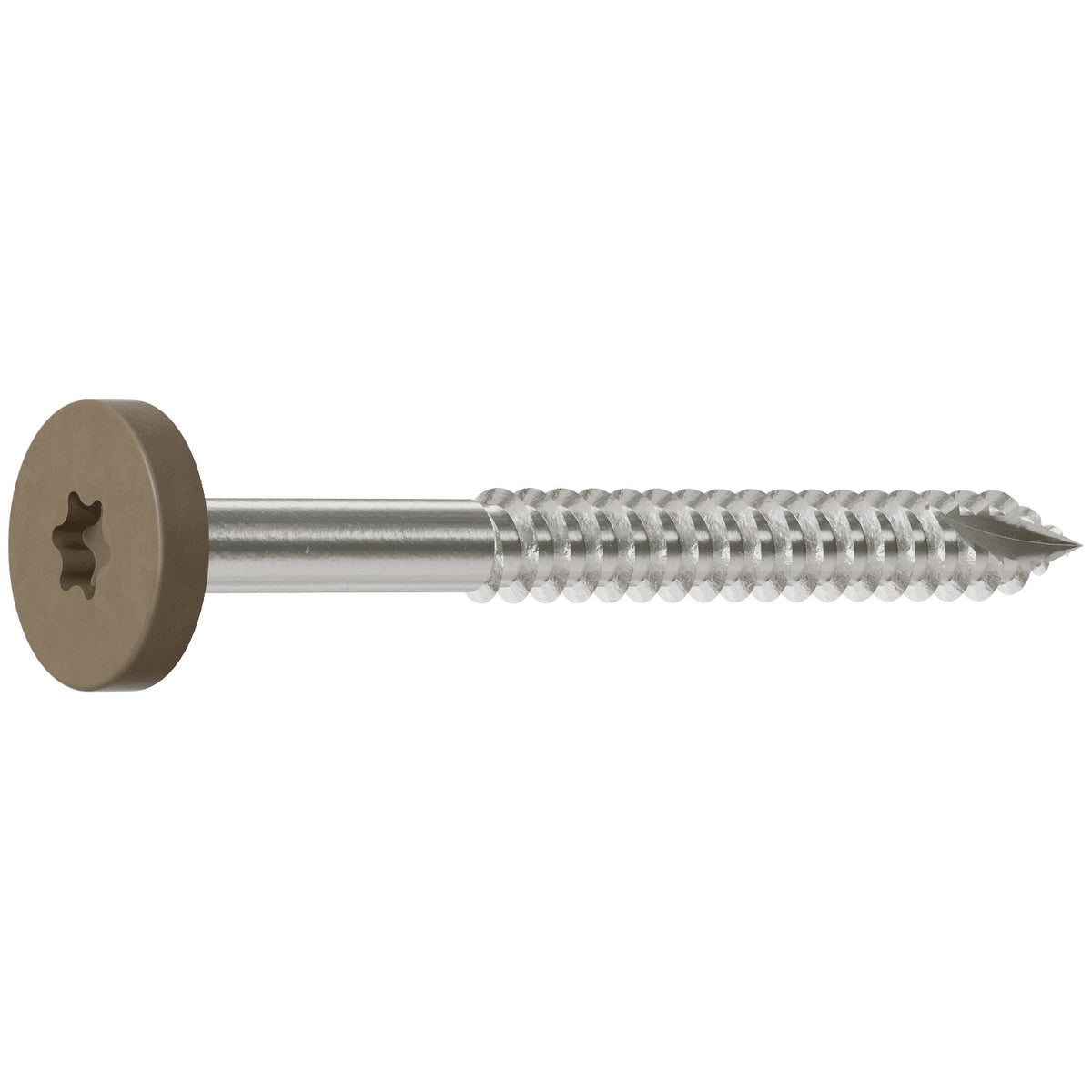 #8 x 1 3/4 Brown 05 Composite Fascia Screws, Stainless Steel