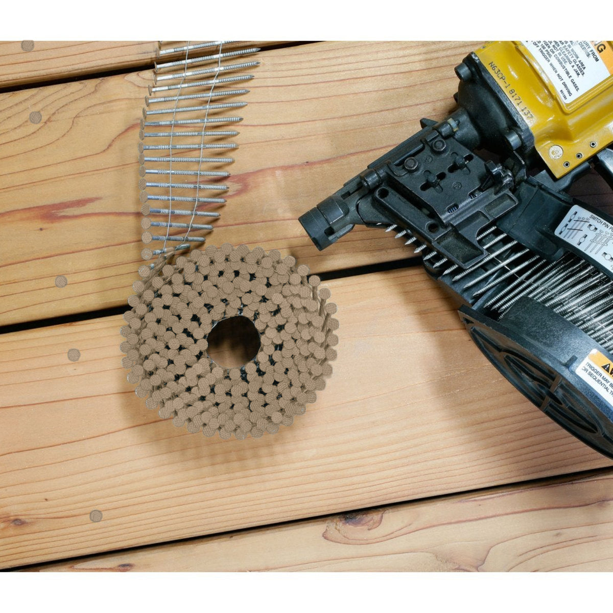 Simpson Tan Painted Ring-Shank 15 deg. Wire Coil Decking Nail
