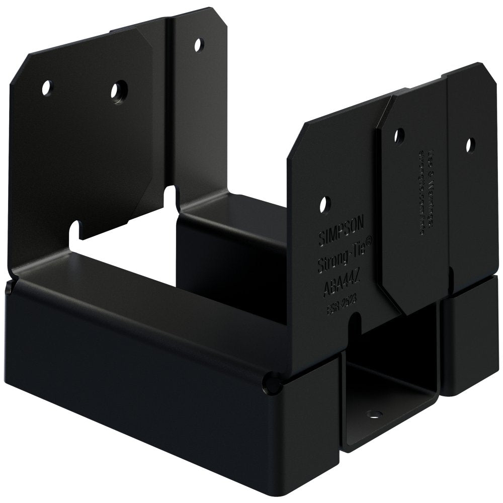 Simpson ABA44PC Outdoor Accents ZMAX, Black Powder-Coated Adjustable Standoff Post Base for 4x4