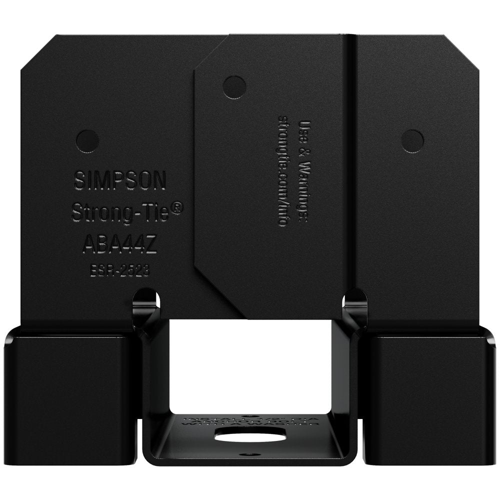 Simpson ABA44PC Outdoor Accents ZMAX, Black Powder-Coated Adjustable Standoff Post Base for 4x4