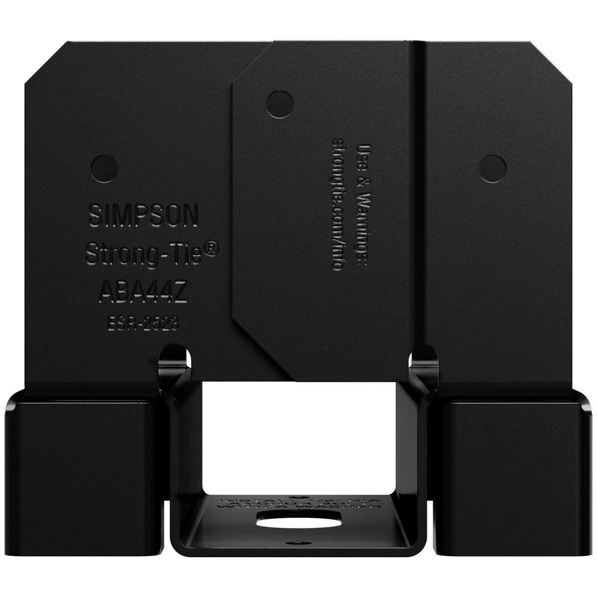 Simpson ABA44PC Outdoor Accents ZMAX, Black Powder-Coated Adjustable Standoff Post Base for 4x4
